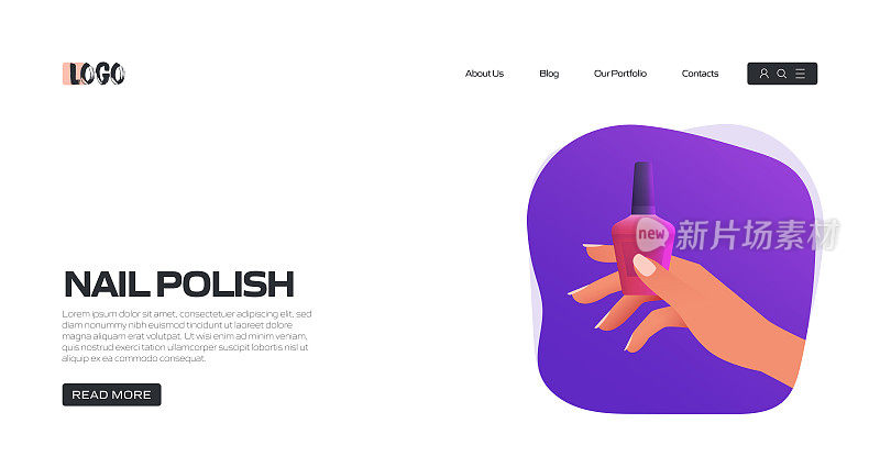 Nail Polish Concept Colorful Vector Illustration in Flat Cartoon Style. Beauty, Body Care and Cosmetics Related Modern Vector Illustration for Website Landing Page